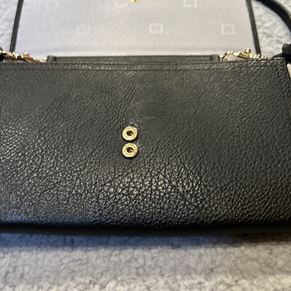 Liz Claiborne Black Leather Wallet Trifold Organizer Clutch W/Detachable Strap - Picture 10 of 13
